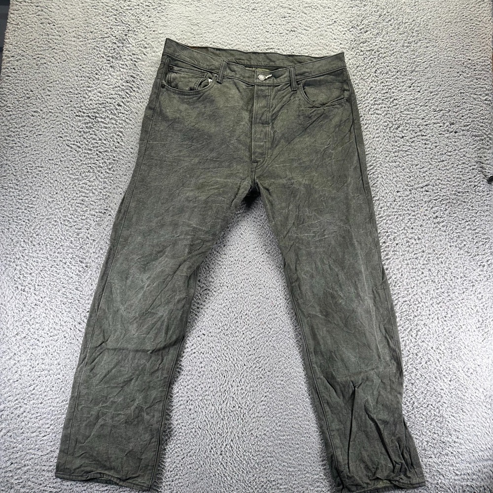 Levi's 501XX Jeans Mens 38x32 Green Cotton Denim Straight Leg Workwear Travel